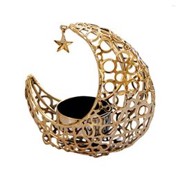 Candle Holders Vintage Metal Holder Banquet Black Home Decor Eid Decorations Moon Modelling Candleholder