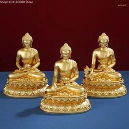 Decorative Figurines Exquisite Copper Brass Gilt Shakyamuni Amitabha Buddha Portable Small Statue Tibet Buddhism Pocket