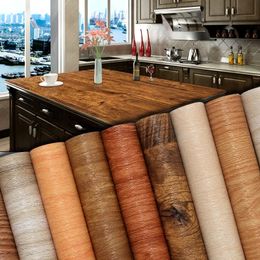 Modern Wood Stripe Home Wall Paper for Furnitures Restore DIY Decorable Film PVC Selfadhesive Vinyl Sticker in Rolls 240329