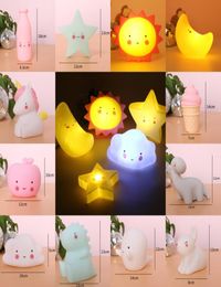 Cute LED Night Light Stars Fruit Dinosaur Silicone Soft Cartoon Baby Child Nursery Lamp Bedroom Decoration Gift Kid Toys 2021 Y28871606