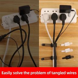 Adjustable Cable Organiser Wire Winder Clip Earphone Holder Self Adhesive Mouse Keyboard Cord Management USB Charger Protector