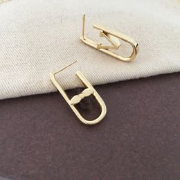 Designer Earrings For Women Luxury Jewellery Letter Stud Gold Earring For Girls With Original Box