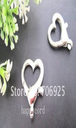 Whole silver Plated Love Heart Lobster Clasps 22mmx27mm 50pcslot3044471