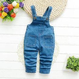 DIIMUU Kids Clothing Jumper Baby Toddler Boys Bib Pants Girls Denim Clothes Overalls Jeans Dungarees Children Rompers 1-4 Years 240318