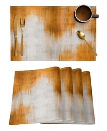 Table Mats Abstract Modern Line Orange Placemat For Dining Tableware 4/6pcs Kitchen Dish Mat Pad Counter Top Home Decoration