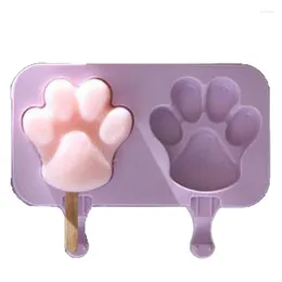 Baking Moulds Silicone Ice Cream Mold DIY Homemade Cartoon Popsicle Maker Mould Two Holes