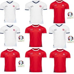 Euro Switzerland new Top quality Soccer Jerseys ELVEDI AKANJI ZAKARIA SOW RIEDER EMBOLO SHAQIRI 24 25 Football shirts SWISS home away Uniforms MEN KIT 111