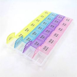 1PCS 4 Row 28 Squares/3Rows 21Grids/2Row 14Grids Weekly 7 Days Tablet Pill Box Holder Medicine Storage Organiser Container Case