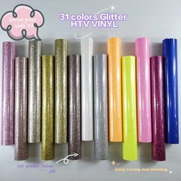 Window Stickers 26colors Heat Transfer Glitter 30CMX100CM Iron On For Clothes HTV Shirt High Elastic Decor Film Easy To Cut