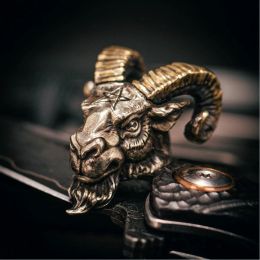 Necklaces EDC Outdoors Tools Brass Goat Knife Beads Car Key Chain Pendant Backpack Bracelet Necklace DIY Accessories