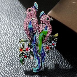 Brooches High-quality Enamel Bird Brooch Rhinestone Phoenix Peacock Pin Women Winter Clothing Versatile Corsage Men Elegant Suit Pins