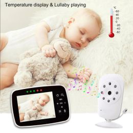SM35 Wireless Baby Monitor 3.2 inch LCD IR Night Vision 2 way Talk Temperature monitor video nanny radio baby camera