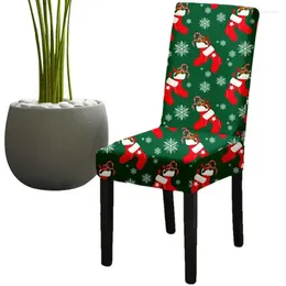 Chair Covers Stretch Seat Washable Cover Easy To Instal Protection Function Create A Christmas Mood For Home Decor