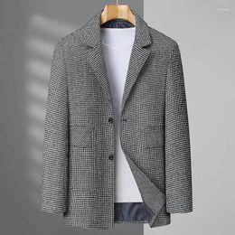 Men's Suits High Quality Stylish And Handsome Matching Boutique Plaid Autumn Casual Suit Jacket Men Plus Fat Medium Long