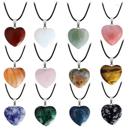 Pendant Necklaces Natural Stone Love Agate Semi-gem Original Peach Heart Crystal Necklace Accessories Jewellery For Women