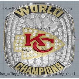 2023 2024 KC Super Bowl Team Champions Championship Ring with Wooden Display Box Souvenir Men Fan Gift Sport Designer Champion Ring 262