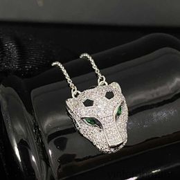 Top Luxury Fine Original 1to1 Carter Designer Necklace for Women Men Inlaid with Diamond Leopard Head Necklace Copper Plated Real Gold Cheetah Pendant