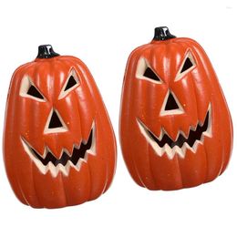 Candle Holders 2 Pcs Pumpkin Light Decorative Lamp Household Halloween Decorations Party Favour