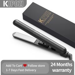 Irons KIPOZI Mini Hair Straighteners Professional Ceramic 0.9 inch plate flat iron, Straightening and Curling 2 in 1, Dual Voltage.