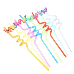 Disposable Cups Straws Birthday Straw Plastic Basketball Party Drinking Reusable Sports Supplies Favours Gift