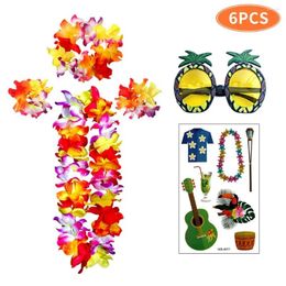 Party Decoration Hawaiian Beach Sticker Garland Sunglasses Necklace Stickers Body DIY Decorative Decal Set For Outdoor