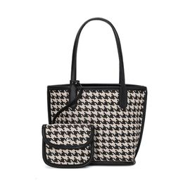 Fashion Ladies Musk Skin Pu Leather Houndstooth Lattice Messenger Bags Shoulder Bag Lady