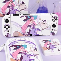 Cases Nintendo Switch Oled Hard PC Cover Kawaii Magic Girls Shell for Nintendo Switch Oled Console NS JoyCons Protector Housing Case