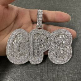 Custom Name Letters Necklaces Fashion Hip Hop Jewellery Gold Plated Bling Baguatte Letters Necklace with 3mm 24inch Rope Chain