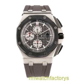Athleisure AP Wrist Watch Royal Oak Offshore 26470IO Elephant Grey Titanium Alloy Back Transparent Mens Timing Fashion Leisure Business Sports Machinery Watch