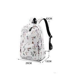 Retro Flower And Bird Polyester Waterproof Backpack Small Fresh Forest Print Backpack Suitable For Everyday Use Wholesale