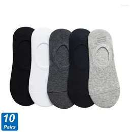 Men's Socks 10Pair/Lot Men Boat Summer Autumn Breathable Fashion Non-slip Silicone Invisible Cotton Male Ankle Sock High Quality