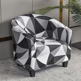 Chair Covers Cover Geometric Printed Club Armchair Slipcover Elastic Seat Case Protector Living Room Home Full Inclusive Sofa