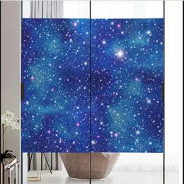 Window Stickers Starry Sky Pattern Frosted Glass Windows Privacy Film Bathroom Bedroom Door No Glue Static Cling Decorative