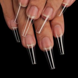 500pcs French Nail Tips Coffin Fake Nail Artificial Half False Nails 10 sizes