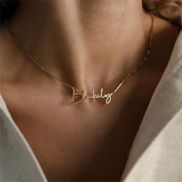 Necklaces Customized Cursive Name Necklace for Women Personalized Stainless Steel Chain Necklace Customized Letter Chocker Jewelry Gift