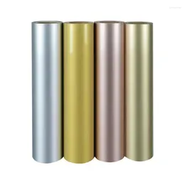 Window Stickers DIY Decoration 0.5 50m PU Matte Printing Film HTV Heat Transfer Rolls Iron On T-Shirts Clothing Gold Silver