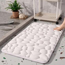 Bath Mats Stone 3D Anti Slip Mat Washable Quick Dry Bathroom Rugs Skid Safety Carpet Fashion Memory Foam Carpets Entrance Doormat