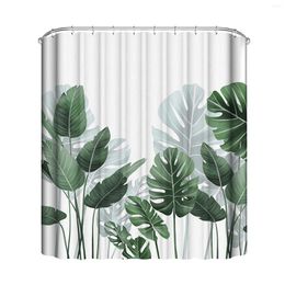 Shower Curtains 180x180cm For Bathroom Soft Square Easy Clean El Tropical Leaf Dormitory Waterproof Curtain Toilet Polyester Universal