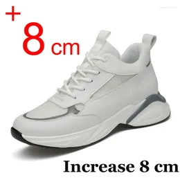 Casual Shoes Man Sneakers Elevator 8CM 6CM Height Increased For Men Breathable Leisure Lift Zapatillas Hombres