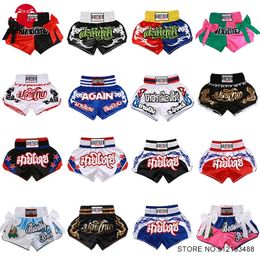 Muay Thai Shorts 2024 Premium Boxing Training Pants Child Women Men Satin Polyester Grappling Kickboxing Fight Wear 240318