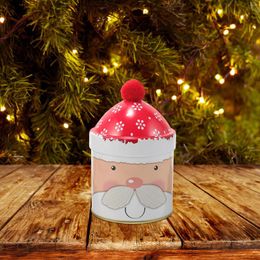 Storage Bottles Hat Jar Christmas Candy Tins Snack Box Container With Lid Decorative Containers Metal Case