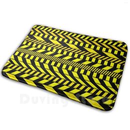 Carpets Lines. Soft Non-Slip Mat Rug 2935 Carpet Cushion Lines Danger Black Yellow And