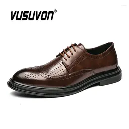 Casual Shoes Men Derby Fashion Dress Classic Brogue Oxfords Loafers Black Causal Business Footwear For Party Big Size 37-46