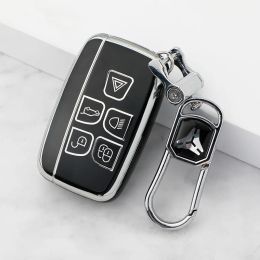 For Land Rover Range Rover Sport Evoque Freelander Velar Discovery 4 Jaguar XE XJ XF Guitar Shell Fob Holder Car Key Case Cover