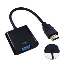 TISHRIC HDMI-compatible TO VGA Adapter 1080P Digital TO Analog Audio Converter Male To Famale For PC Laptop TV Box Projector