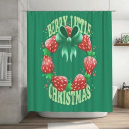 Shower Curtains Berry Little Christmas Curtain 72x72in With Hooks Personalised Pattern Privacy Protection