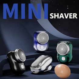 Electric Shavers Mini Shaver 6 Blades Portable USB Rechargeable Beard Trimmer Wet Dry Travel Razor For Men 2442