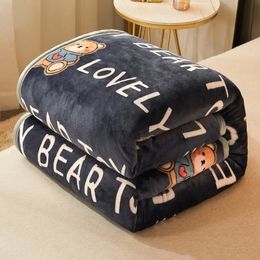 Wholesale flannel blankets milk thickened coral fleece mink velvet blanket nap gift generation 240326