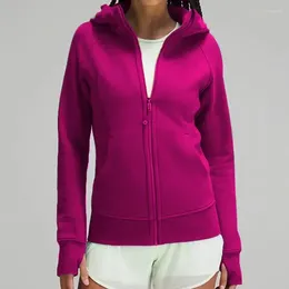 Women's Hoodies LL Autumn And Winter Thickened Warm Hooded Sports Sweater Zipper Long Sleeve Running Fitness Yoga Coat