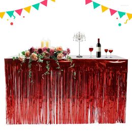 Table Skirt Colorful Tassel Plastic Skirts Banquet Wedding El Party Festival Decoration 274x74cm